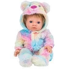 Tiny Treasures Rainbow Teddy All-In-One Outfit for baby dolls