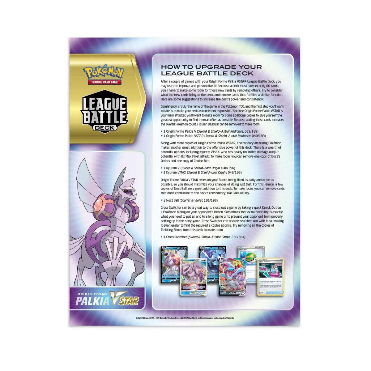 Pokemon Origin Forme Palkia VSTAR League Battle Deck