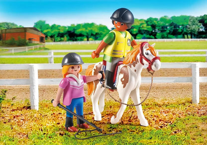 Playmobil Country 9258 Riding Instructor Horse & Student Action Figure