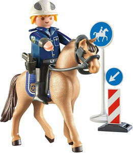 Playmobil Country Mounted Policeman and Horse with Road Signs 9260