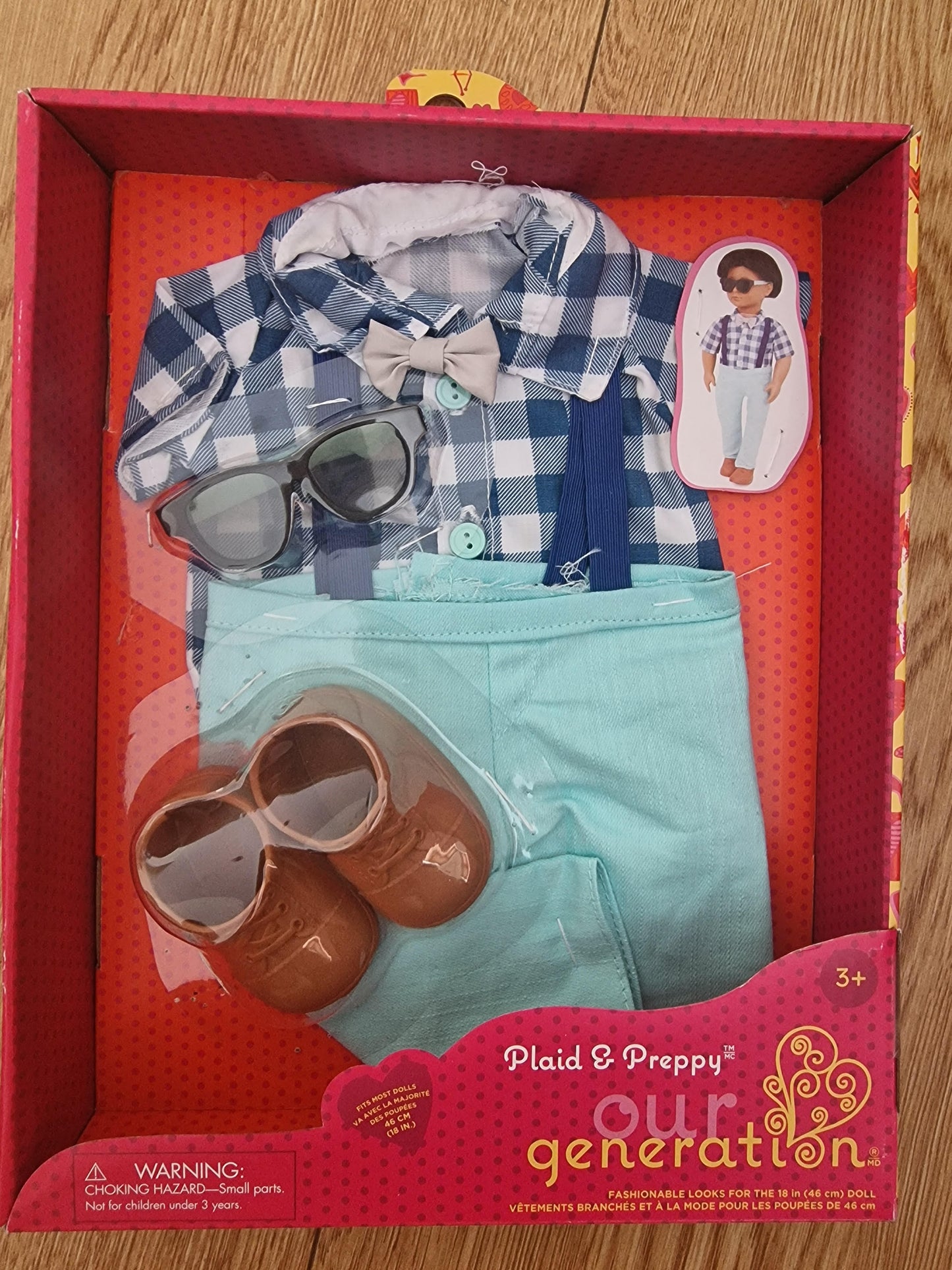 Our Generation Plaid & Preppy Boys Doll Outfit