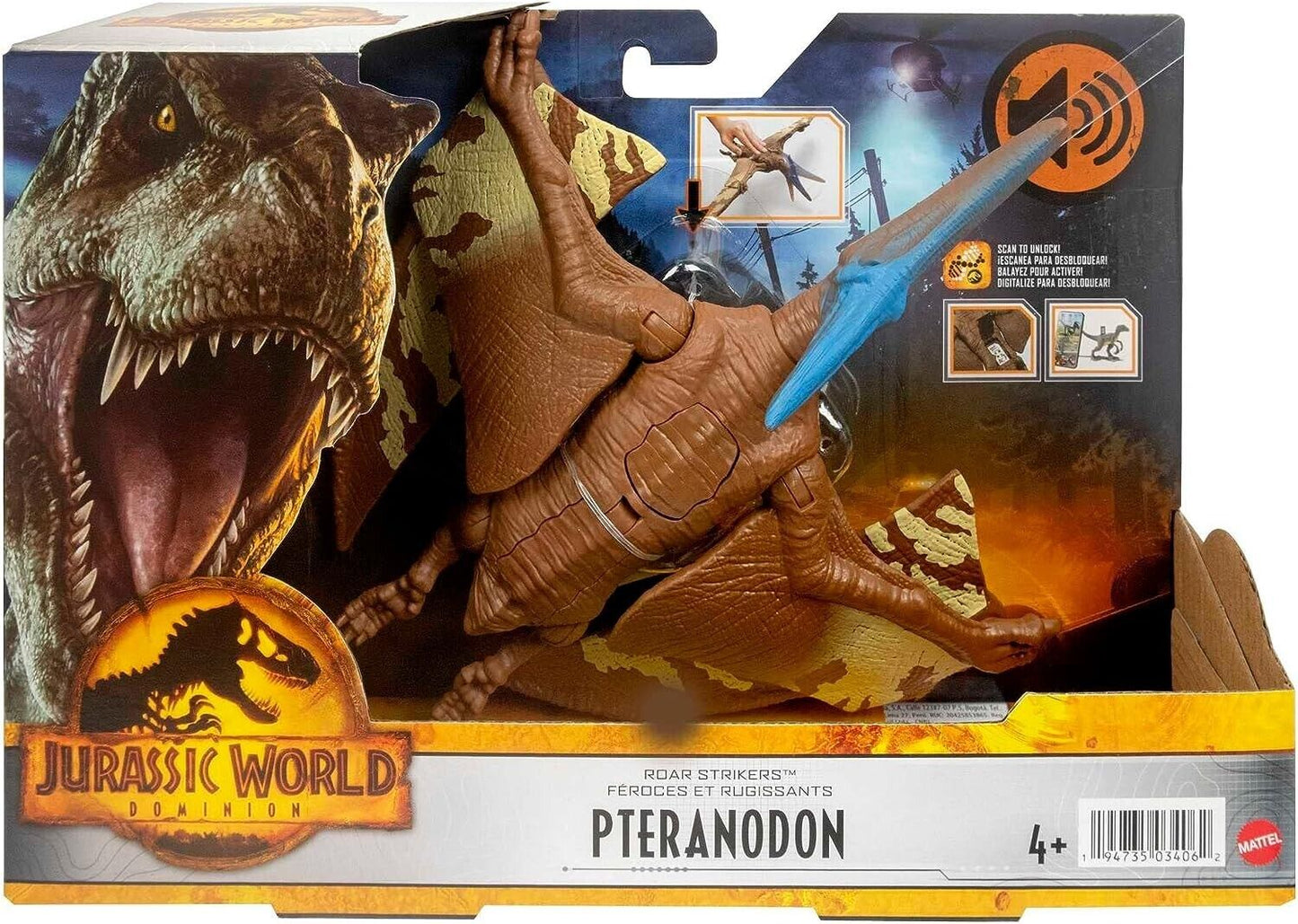 Jurassic World Dominion Roar Strikers Pteranodon Dinosaur Action Figure