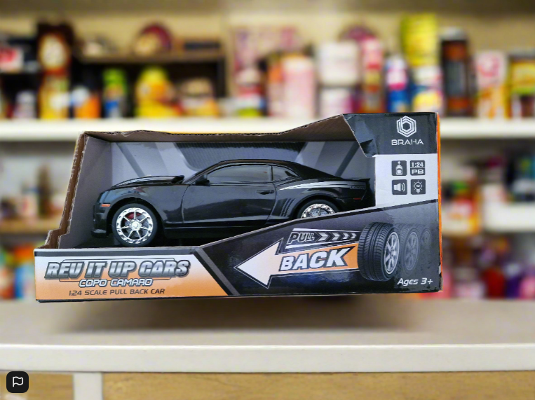 Copo Camaro Black 1:24 Scale Braha Rev It Up Toy Car