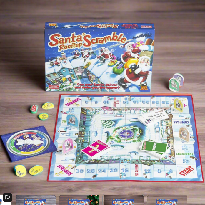 Santa's Rooftop Scramble Board Game