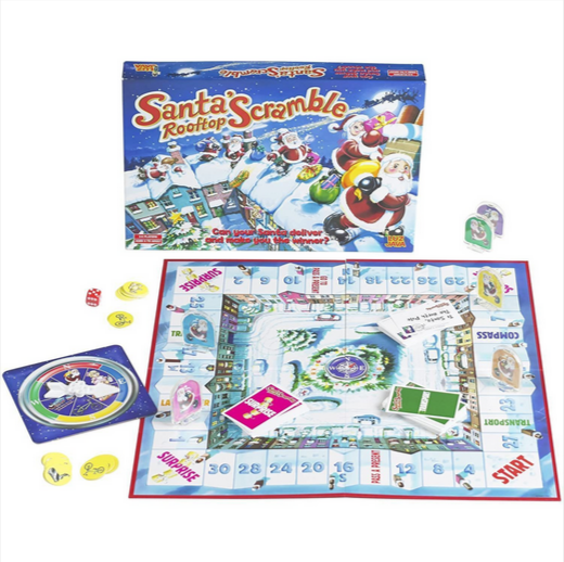 Santa's Rooftop Scramble Board Game