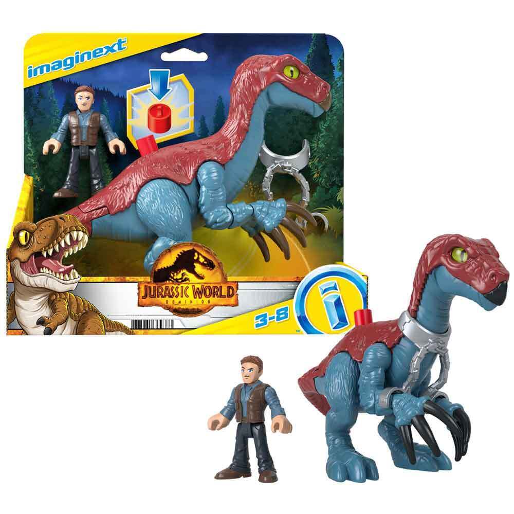 Imaginext Jurassic World Dominion Therizinosaurus Dinosaur And Owen Figure