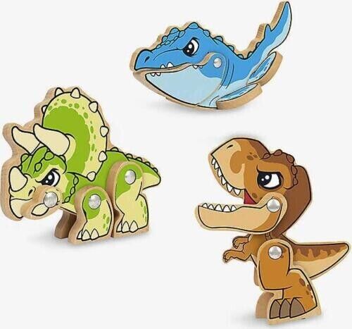 Jurassic World Wooden Dinosaurs 3 Pack