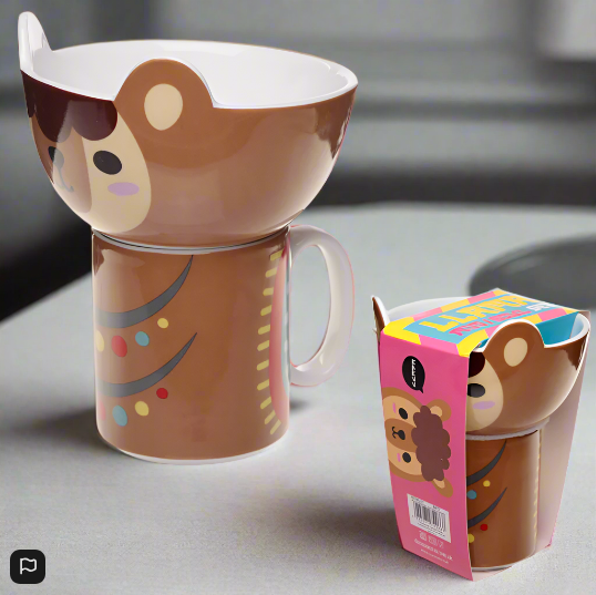 Children's Porcelain Mug and Bowl Set - Cute Llama