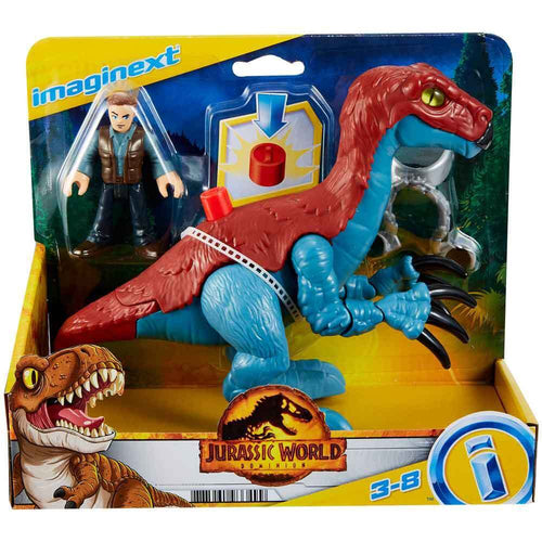 Imaginext Jurassic World Dominion Therizinosaurus Dinosaur And Owen Figure