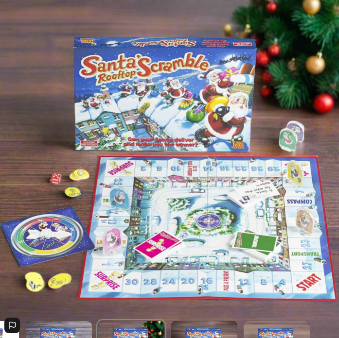 Santa's Rooftop Scramble Board Game