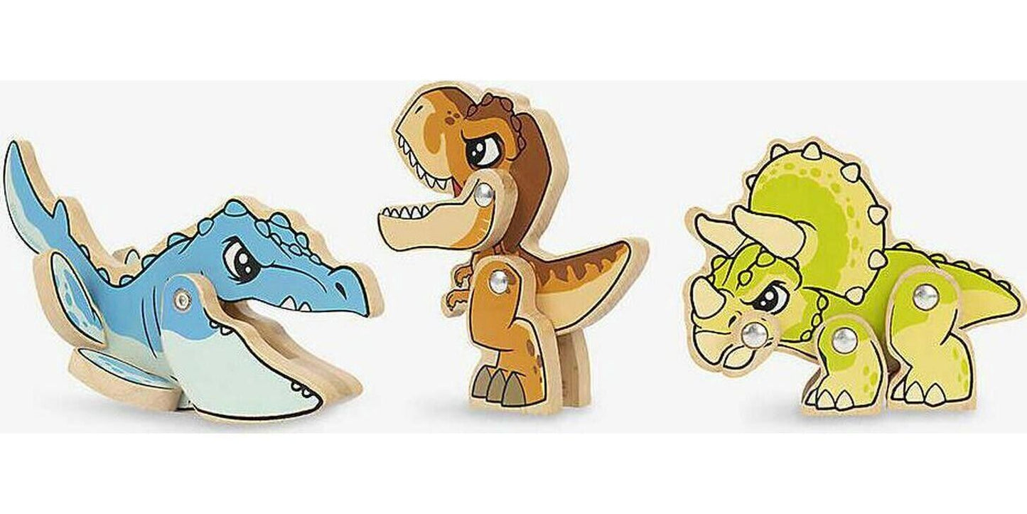 Jurassic World Wooden Dinosaurs 3 Pack