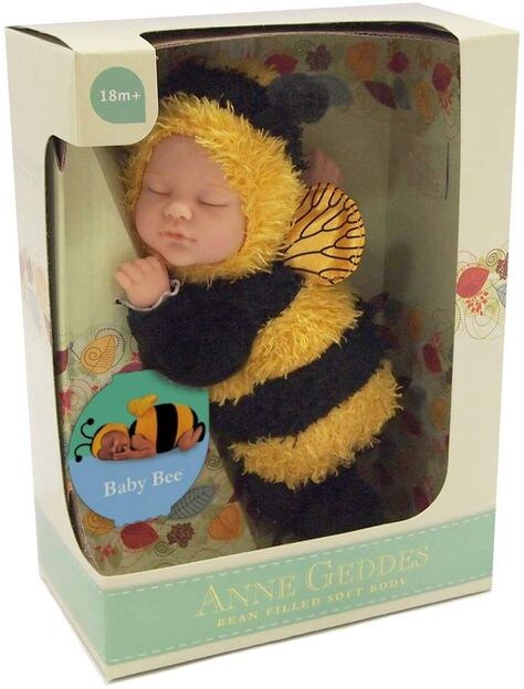 Anne Geddes 9 inch Baby Bee Doll - Bean Filled Soft Body Collection