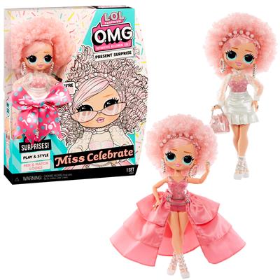 LOL Surprise! OMG Present Surprise Series 2 Fashion Doll Miss Celebrate  with 20 Surprises – Great Gift for Kids Ages 4+