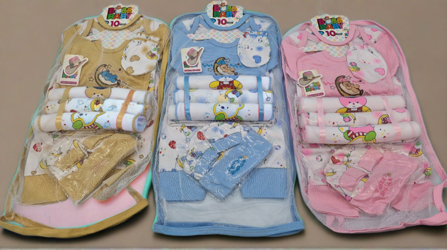 10 Piece Baby Sets Pink Blue Neutral