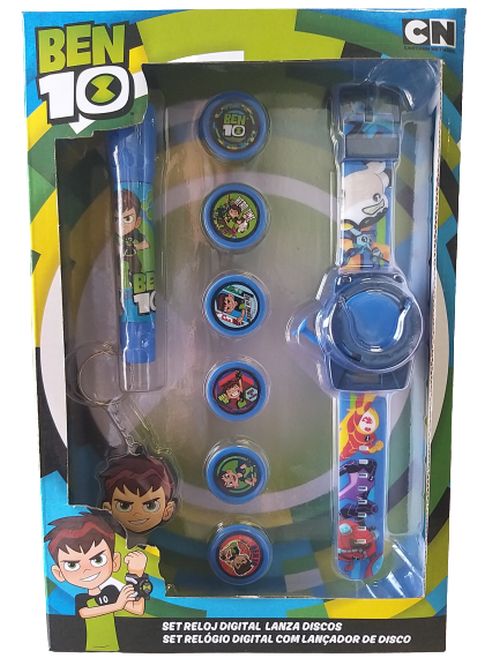 Ben 10 Set Watch 6 Discs Flashlight And Keychain