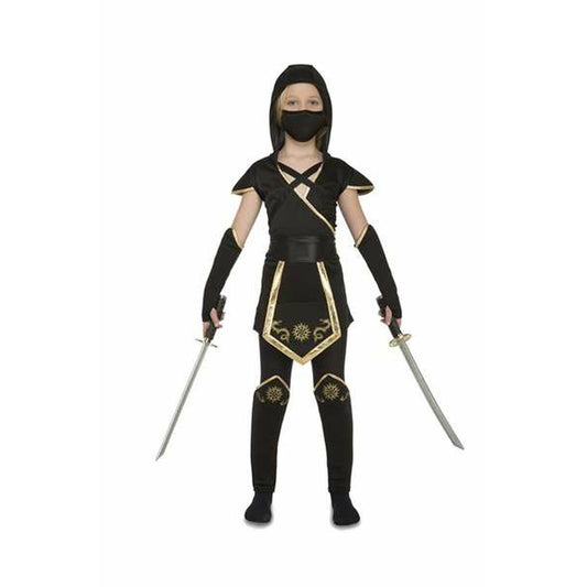 Costume for Children My Other Me Black Ninja (5 Pieces) dress belt mask sleeves boot covers