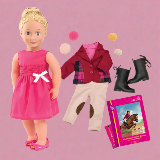 Our Generation Lily Anna Deluxe Doll With Book