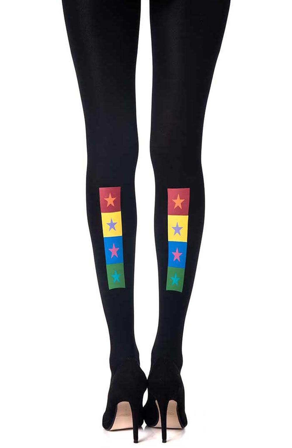 Zohara "United Colors" Black Print Tights