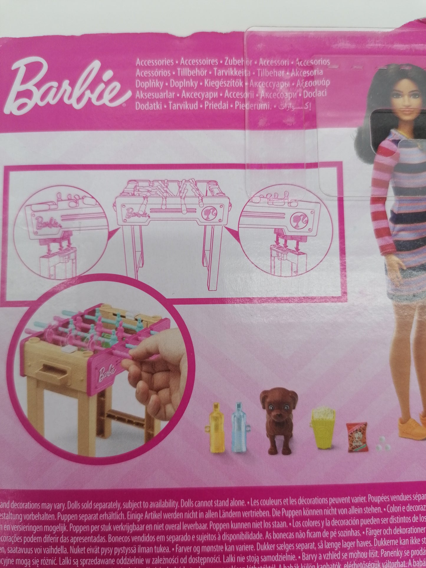 Barbie Mini Game Night Theme Football Table Accessory Set