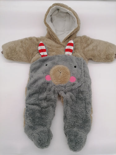Cosy Fluffy Donkey Baby Suit With Hood 6 Months