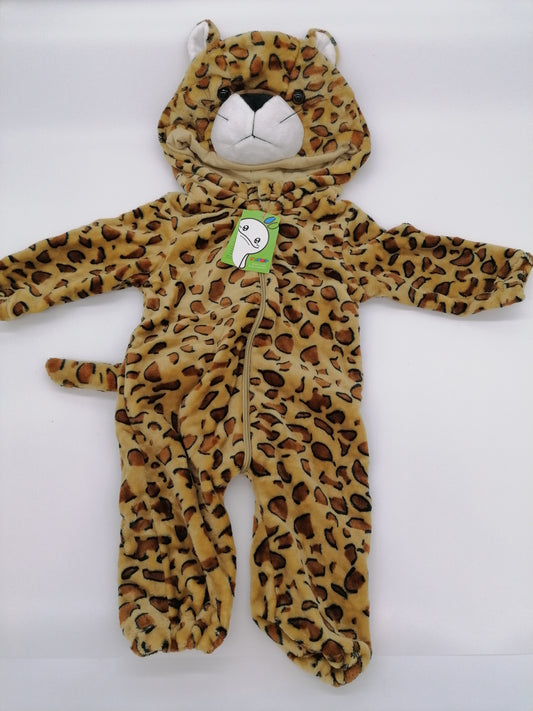 Cosy Soft Cheetah Baby Suit With Hood 6 to 12 Months