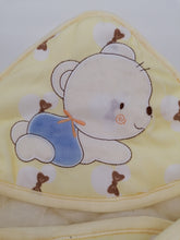 Load image into Gallery viewer, Swaddle Me Soft Padded Yellow Bear Blanket 6 Months