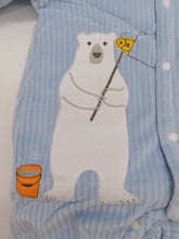 Load image into Gallery viewer, Boys Polar Bear  Romper Suit  Blue 73/48