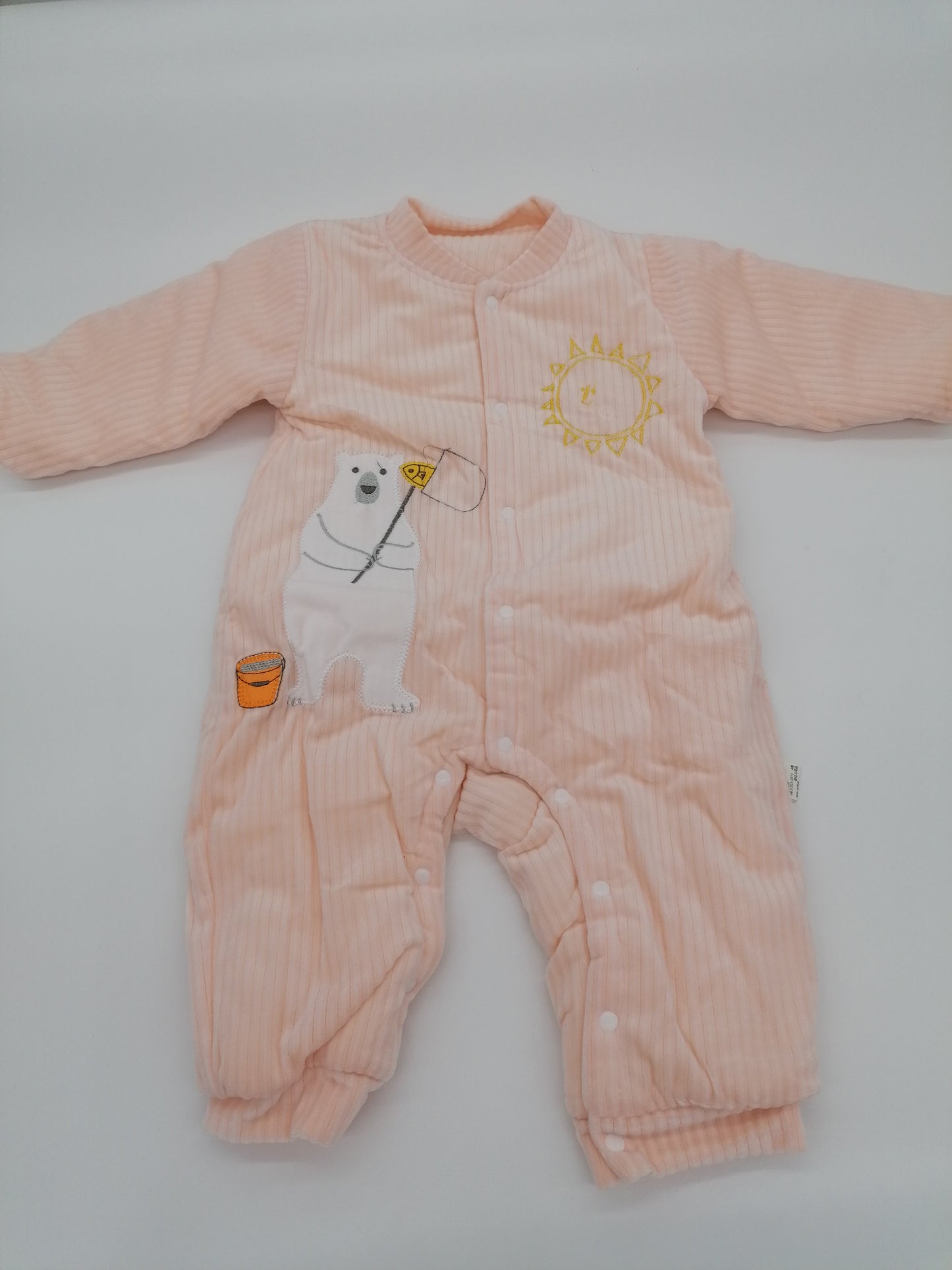 Girls  Polar Bear Romper Suit Peach 80/48