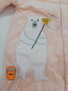 Girls  Polar Bear Romper Suit Peach 80/48