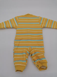 Unisex Rabbit And Bear Romper Suit Yellow Stripes 66/48