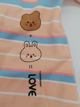 Load image into Gallery viewer, Girls Rabbit And Bear Romper Suit Peach Stripes 73/48