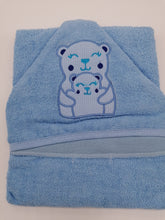 Load image into Gallery viewer, Baby Bath Towel Blue Bear