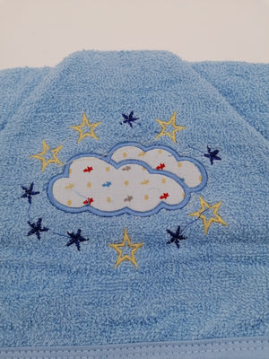 Baby Bath Towel Blue Cloud