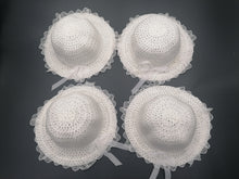 Load image into Gallery viewer, Girls White Sun Hats With Ribbon