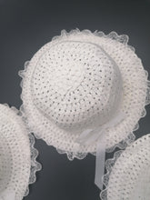 Load image into Gallery viewer, Girls White Sun Hats With Ribbon