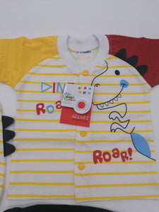 Baby Dino Roar Tshirt And Short Trousers With Hat 0-3 Months