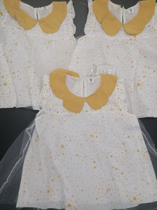 Stylish Baby Girls Dress With Heart And Collar 3 Different Sizes
