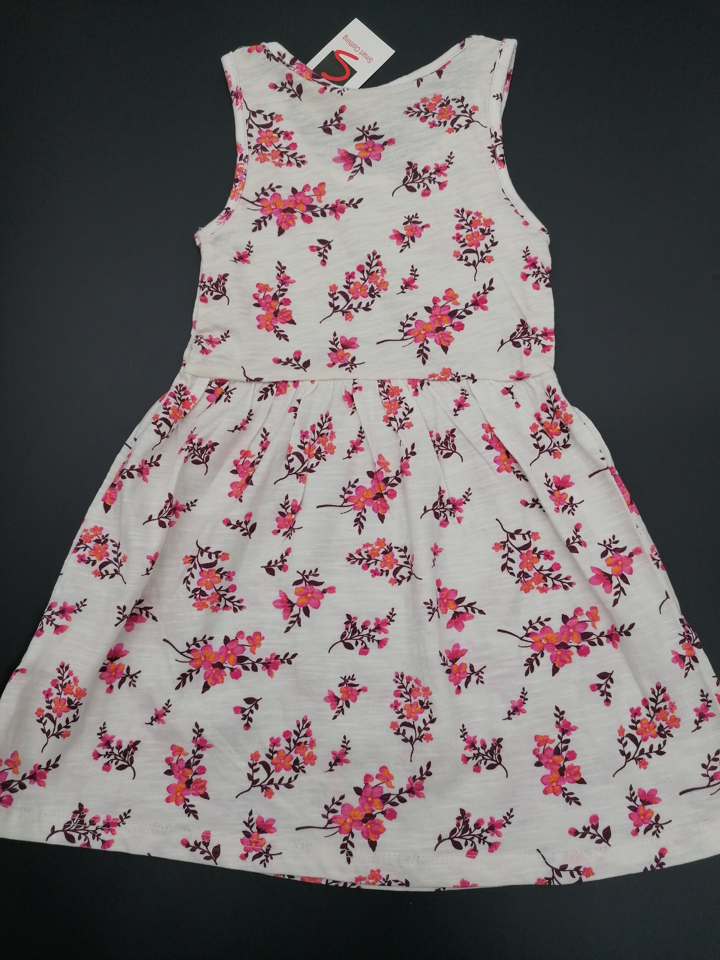 H&M Girls Pink Flowery Sleeveless Dress Size 110/116