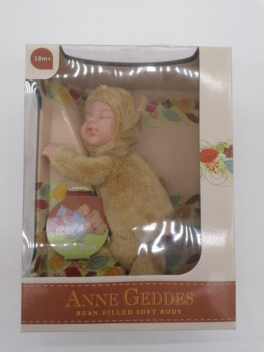 Anne Geddes 9 inch Baby Light Brown Bear Doll - Bean Filled Soft Body Collection