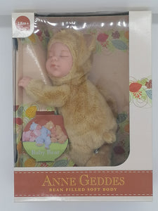 Anne Geddes 9 inch Baby Light Brown Bear Doll - Bean Filled Soft Body Collection