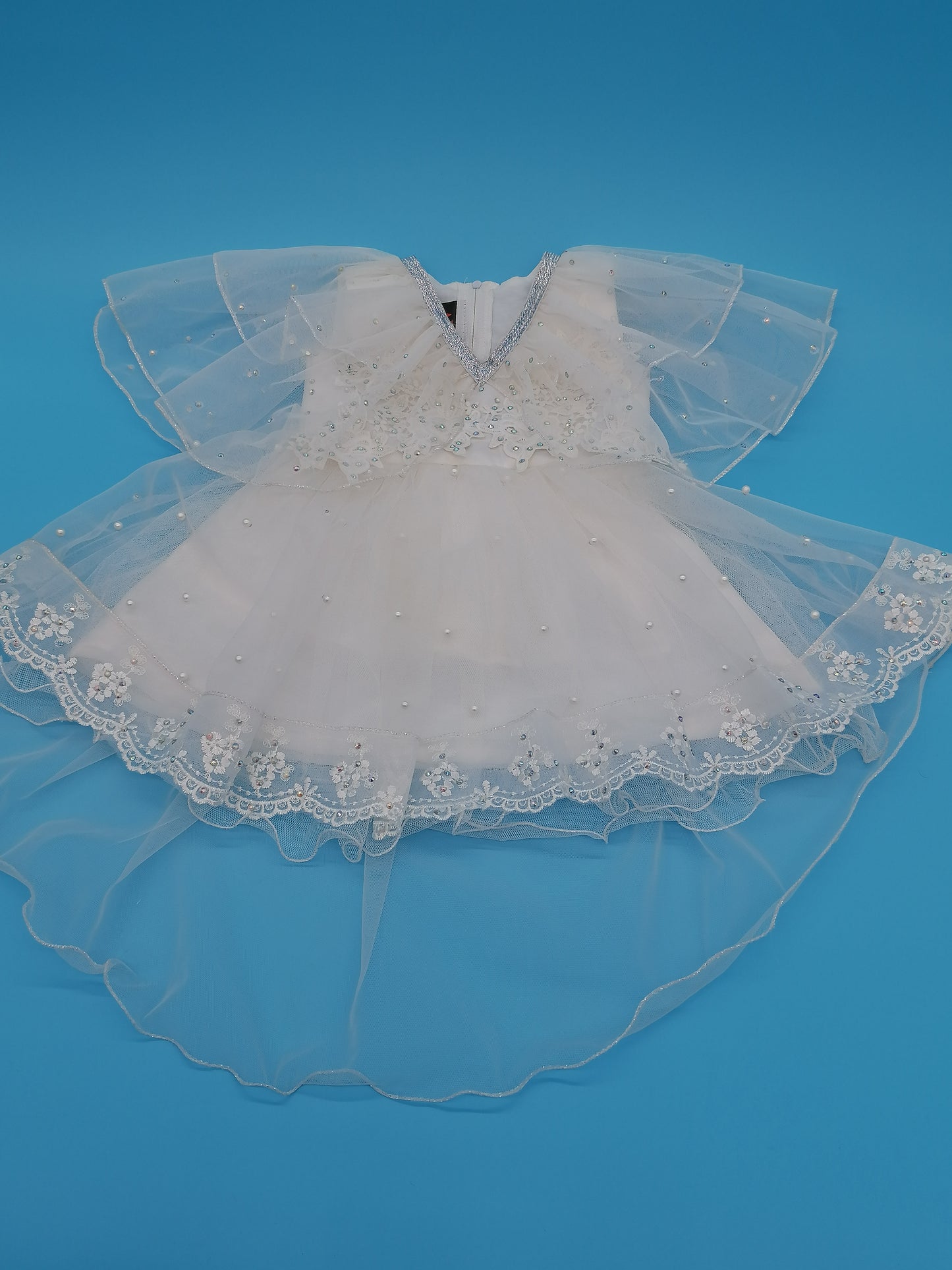 Beautiful Embroidered Christening/Wedding Baby Girls Dress 4 Sizes