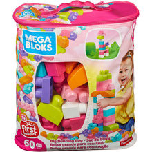 Load image into Gallery viewer, Mega Bloks Big Building Bag 60pcs Pink Bag