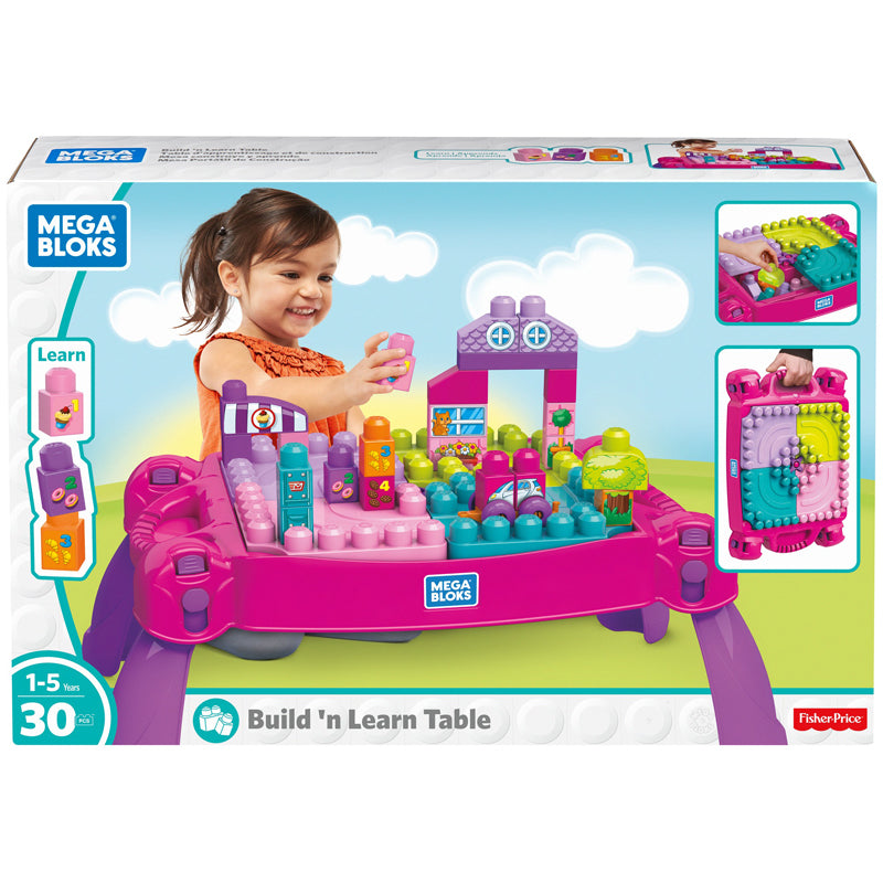 Mega Bloks Build N Learn Table Pink