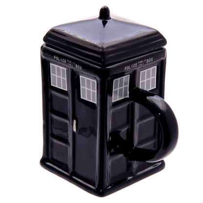 Doctor Who TARDIS Ceramic Mug with Lid - Puckator 3D Sculpted Police Box