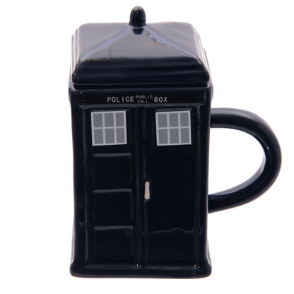 Doctor Who TARDIS Ceramic Mug with Lid - Puckator 3D Sculpted Police Box