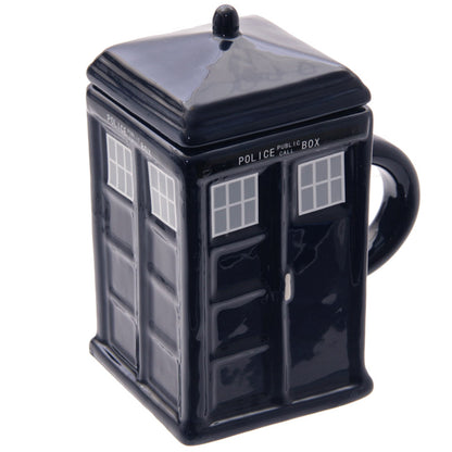 Doctor Who TARDIS Ceramic Mug with Lid - Puckator 3D Sculpted Police Box