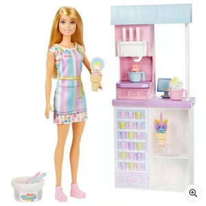 Barbie Ice Cream Shop Blonde Doll and Playset