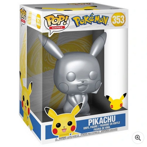 Funko POP! Vinyl: Pokémon Silver Metallic Jumbo Pop! Pikachu