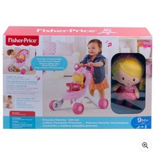 Load image into Gallery viewer, Fisher-Price Princess Stroll-Along Musical Walker and Doll Gift Set