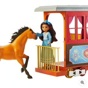 DreamWorks Spirit Untamed Lucky's Train Home Playset with Doll and Horse